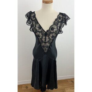 Vintage Jessica Lynn Collection Women's S Nightgown Silky Satin Lace Bodice